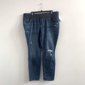 New Old Navy Maternity Front Low Panel Rockstar Super Skinny Ripped Jeans